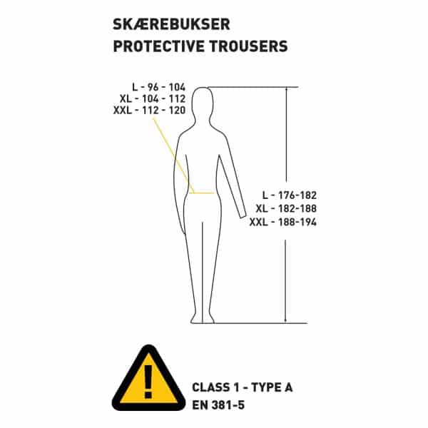 Sikkerhedsbukser/skærebukser L-XXL | 5283552312 | Dan-redskaber